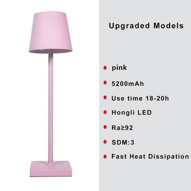 LED Rechargeable 3 Color Dimming Desk lamp