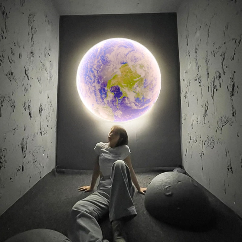 LED Wall Moon and Earth