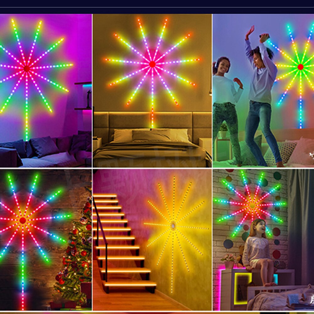 Firework LED Strip Light Kit with Music Sound Remote Control