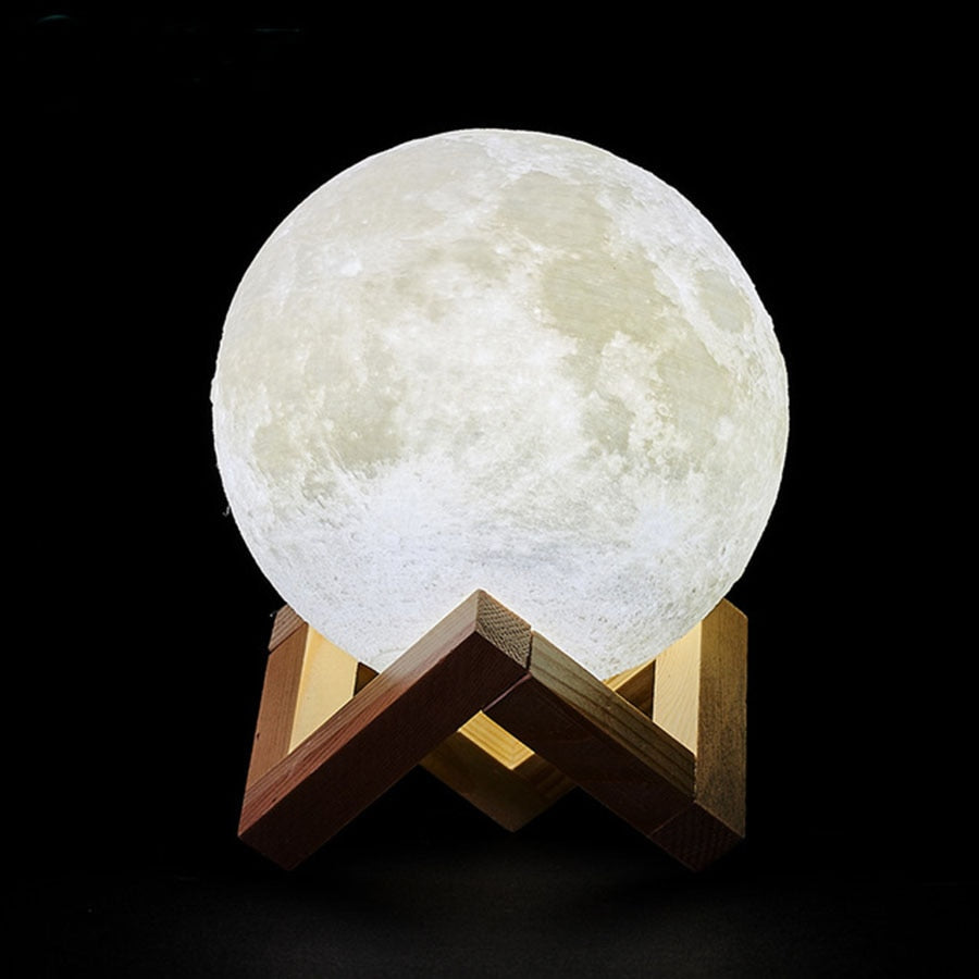 3D Printed Moon LED Night Light (Rechargeable)